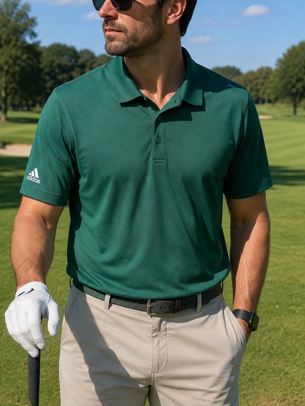 ADIDAS Men's Green Golf Polo Shirt